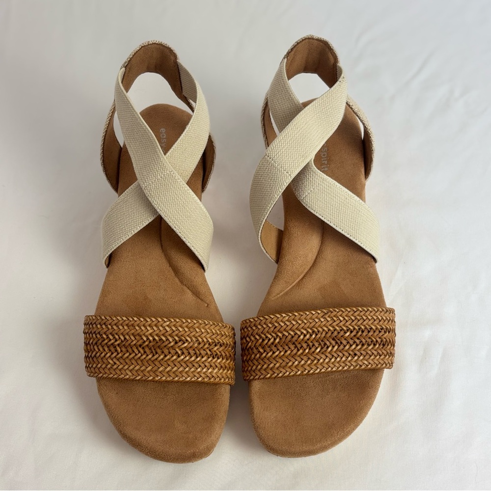 Easy Spirit Womens LORENA Brown Casual Sandals Sz 9.5 Comfort Wedge - Picture 2 of 7